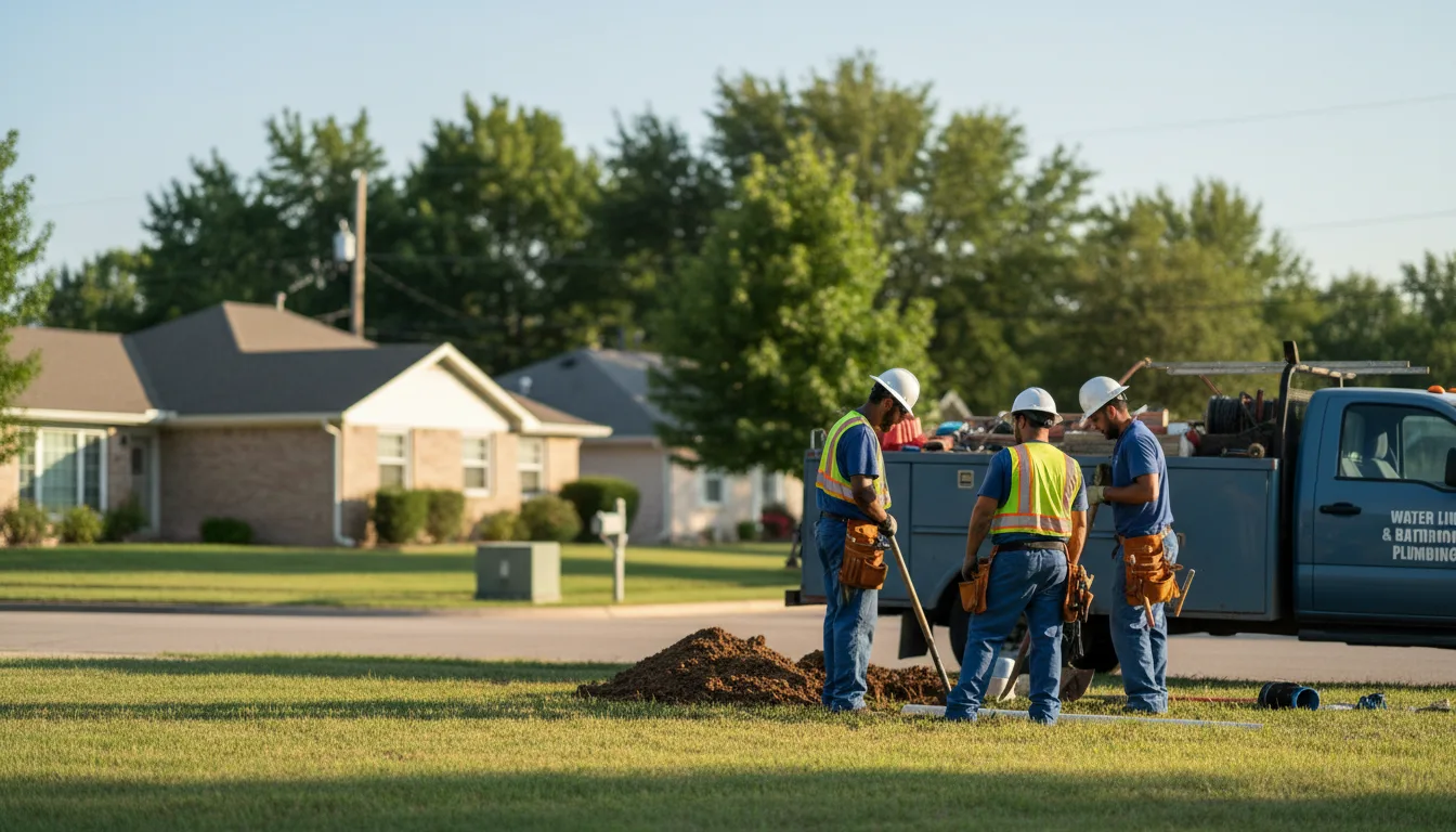 Residential water line and bathroom plumbing service in Garland, PA